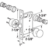 Prime-Line 2-1/2 in., Backset, Entrance Mortise Lockset, Wrought Solid Brass Single Pack SE 27580